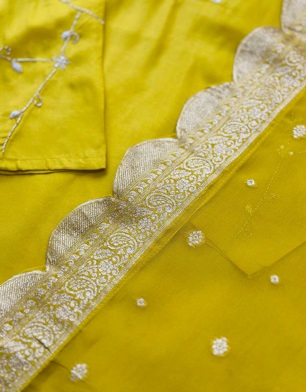 Ready-to-Wear Russian Dola Silk Hand Work Kurti Set – Timeless Elegance & Luxury ✨