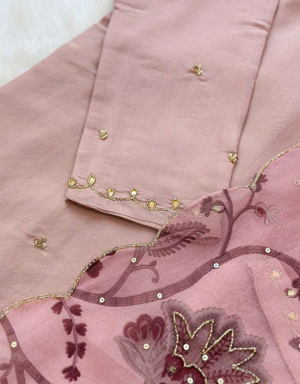 Tissue Silk Ready-to-Wear Hand Work Kurti Set β¨