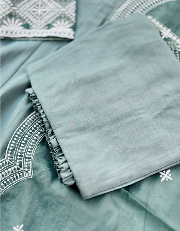 Graceful Charm – READY TO WEAR MUL COTTON KURTI SET WITH ORGANZA DUPATTA ✨