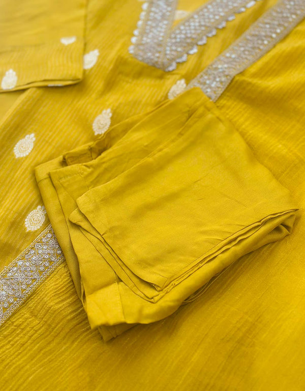 Tissue Silk Ready to Wear Hand Work Kurti Set – Effortless Elegance & Luxury ✨