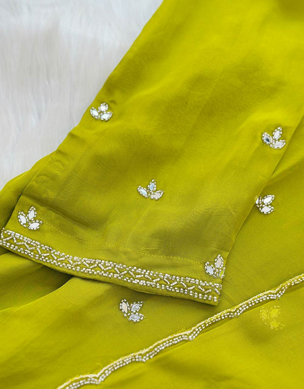 Pure Crepe Handwork Party Wear Suit 🌟