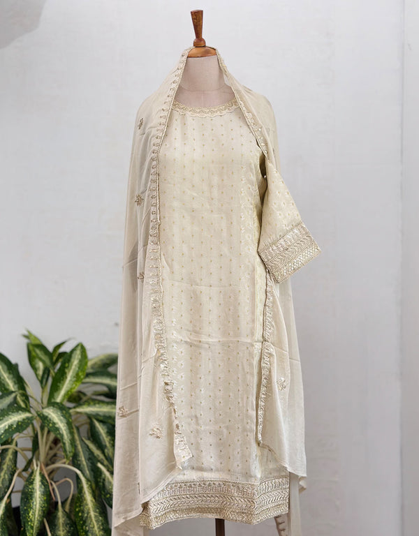 READY TO WEAR SHIMMER TISSUE SILK KURTI SET ✨