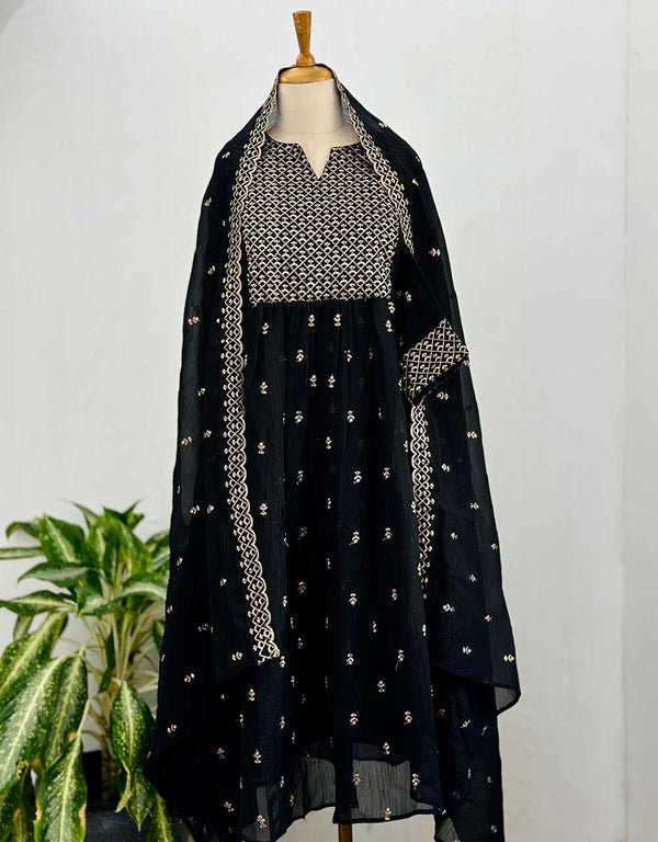 Ready to Wear Eid Arrival Shimmer Silk Kurti Set – Radiate Festive Elegance ✨