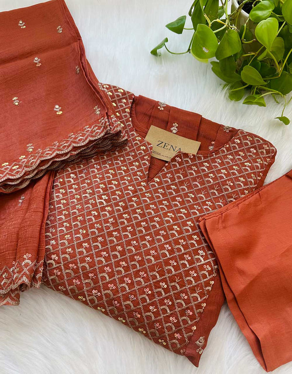 Ready to Wear Eid Arrival Shimmer Silk Kurti Set – Radiate Festive Elegance ✨