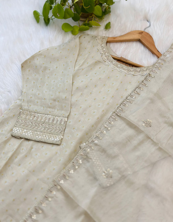 READY TO WEAR SHIMMER TISSUE SILK KURTI SET ✨