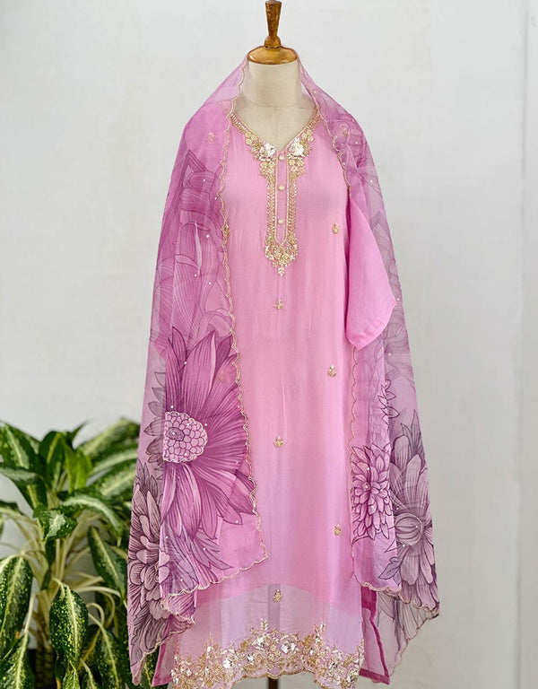 Ready to Wear Organza Hand Work Kurti Set – Sheer Elegance & Timeless Beauty ✨