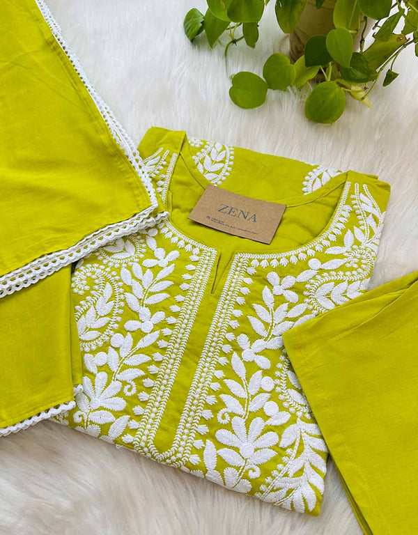 READY TO WEAR CHIKANKARI KURTI SET – A Timeless Blend of Elegance & Tradition ✨