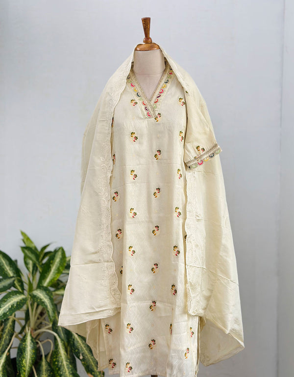 Graceful & Luxurious – READY TO WEAR TISSUE SILK KURTI SET ✨