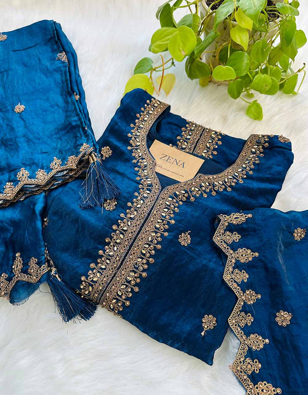 Ready-to-Wear Hand Work Kurti Set with Palazzo Pant ✨