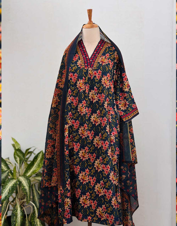 Graceful & Timeless – READY TO WEAR COTTON ANARKALI KURTI SET ✨Z914