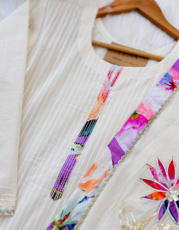 Timeless Elegance – READY TO WEAR COTTON HAND WORK KURTI SET ✨