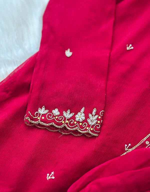 Ready to Wear Chinnon Hand Work Kurti Set ✨