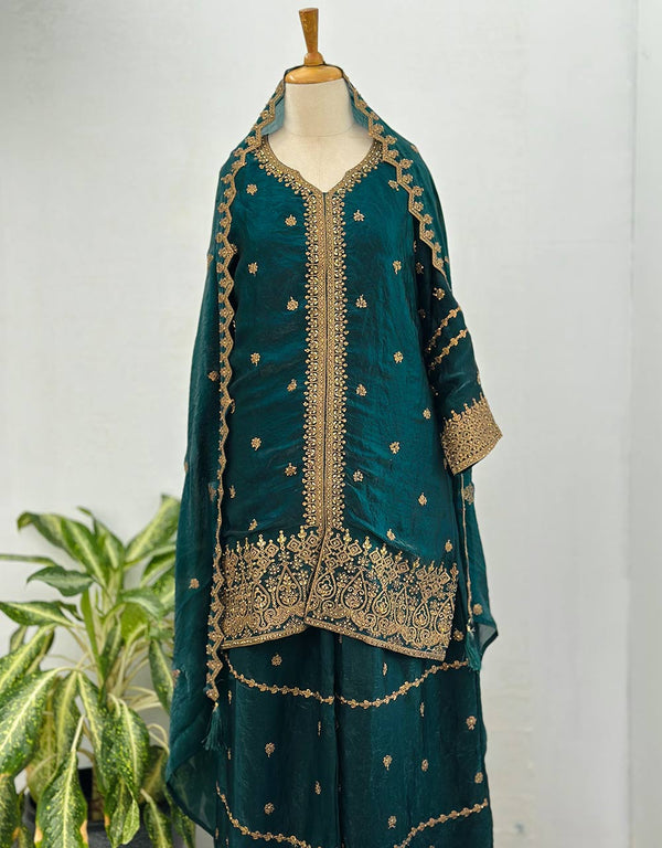 Ready-to-Wear Hand Work Kurti Set with Palazzo Pant ✨