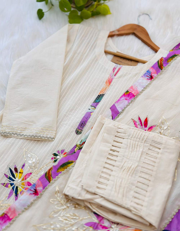 Timeless Elegance – READY TO WEAR COTTON HAND WORK KURTI SET ✨