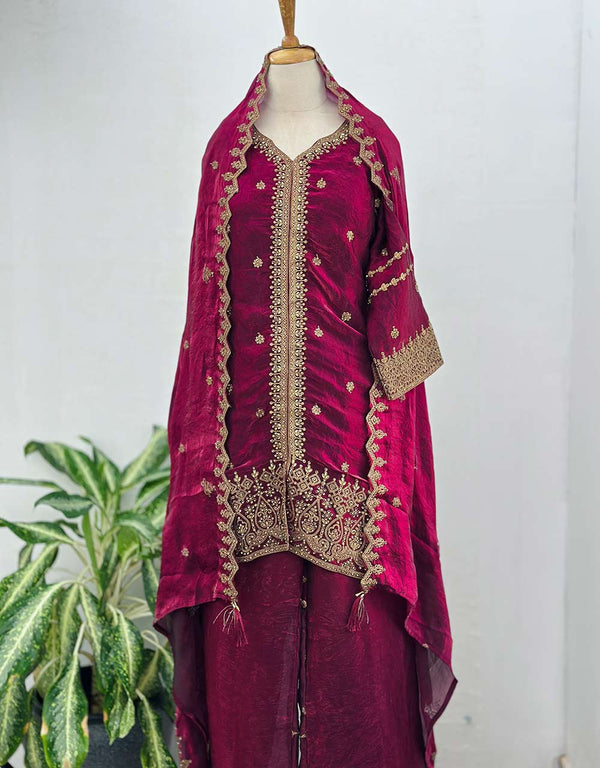 Ready-to-Wear Hand Work Kurti Set with Palazzo Pant ✨