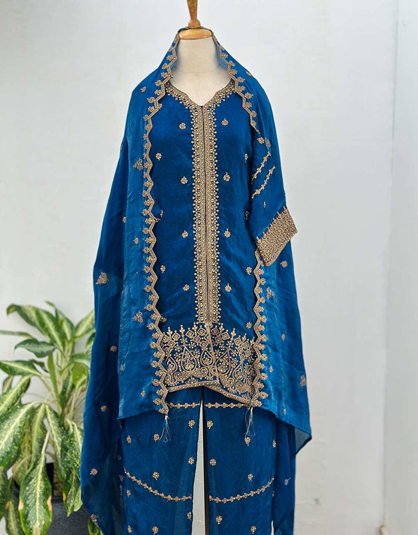 Ready-to-Wear Hand Work Kurti Set with Palazzo Pant ✨