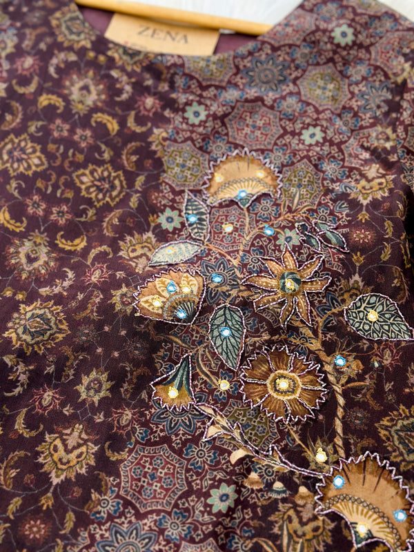 Organza Hand Work Kurti Set – Elegant Ready-to-Wear Ethnic Outfit