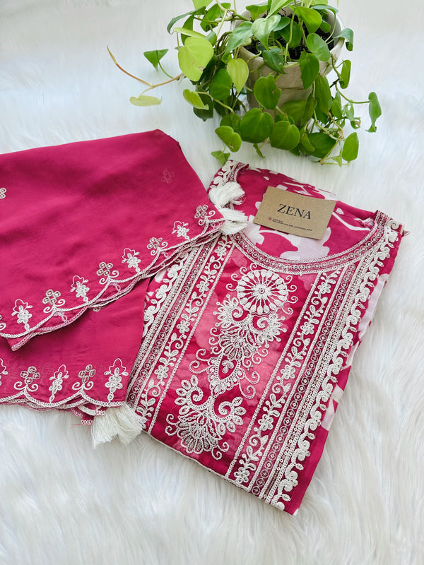 Muslin Semi-Stitched Kurti Set