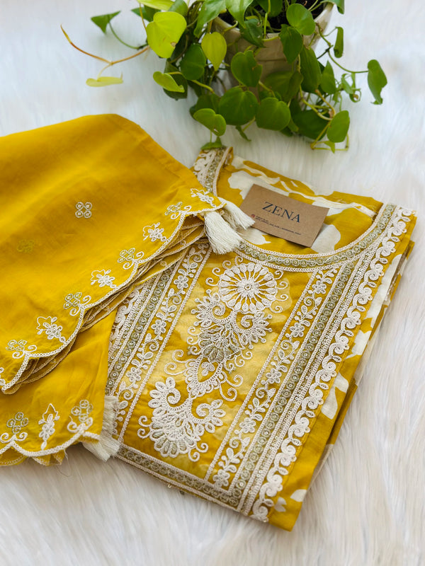 Muslin Semi-Stitched Kurti Set