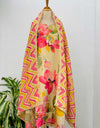 Tissue Silk Semi-Stitched Hand Work Kurti Set with Organza Dupatta โจ