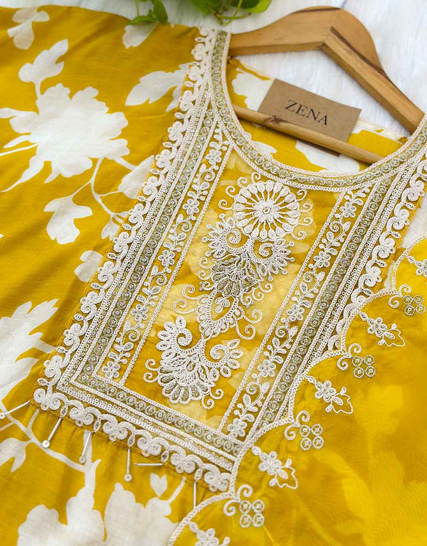 Semistitched Muslin Kurti Set π