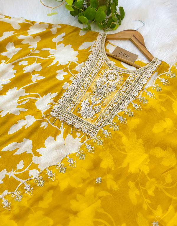 Semistitched Muslin Kurti Set π