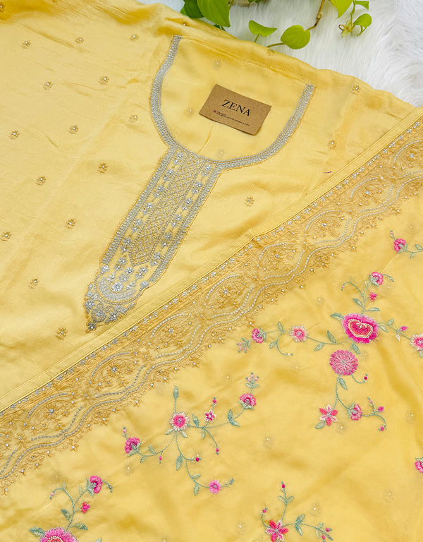 Unstitched Silk Party Wear Suit Fabric – Luxurious Elegance, Custom Fit ✨