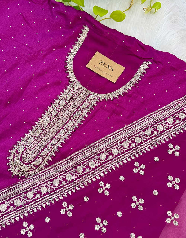Unstitched Silk Party Wear Suit Fabric – Luxurious & Customizable Elegance ✨