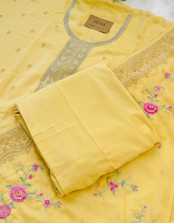 Unstitched Silk Party Wear Suit Fabric – Luxurious Elegance, Custom Fit ✨