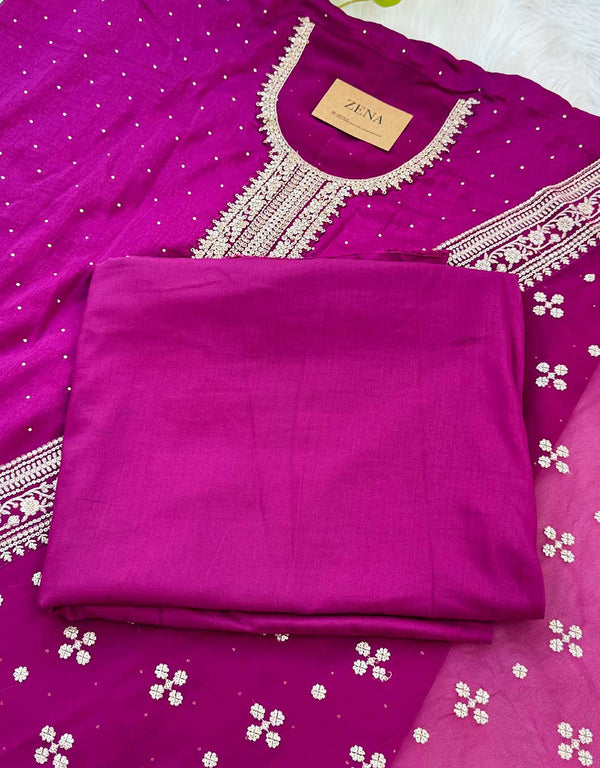 Unstitched Silk Party Wear Suit Fabric – Luxurious & Customizable Elegance ✨