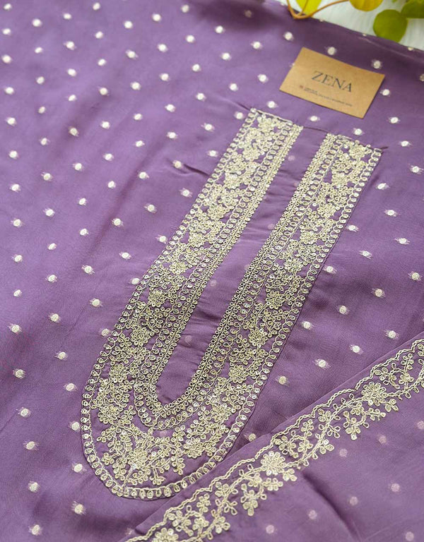 Unstitched Organza Party Wear Suit – Sheer Elegance, Custom-Tailored ✨