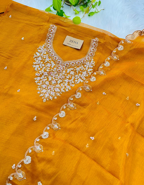 Unstitched Shimmer Silk Kurti Set – Elegance with a Luxe Touch ✨