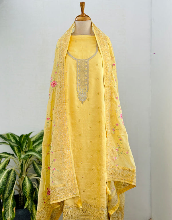 Unstitched Silk Party Wear Suit Fabric – Luxurious Elegance, Custom Fit ✨