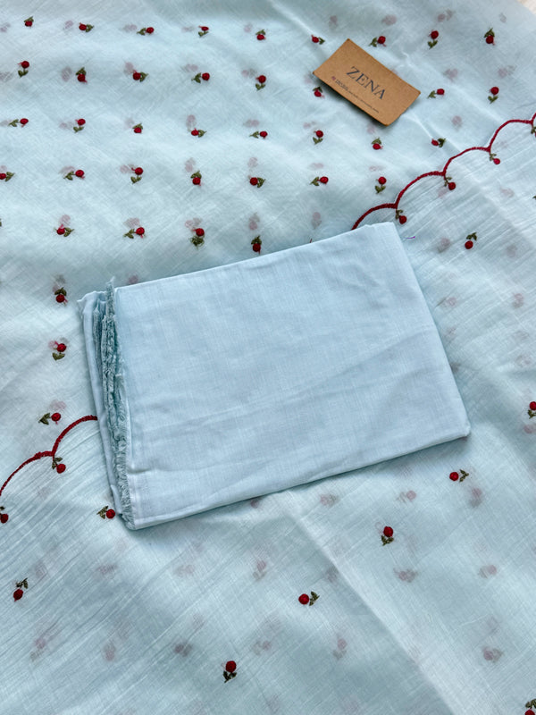 Mul Chanderi Embroidered Unstitched Suit – Redefining Ethnic Elegance