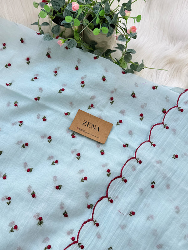 Mul Chanderi Embroidered Unstitched Suit – Redefining Ethnic Elegance