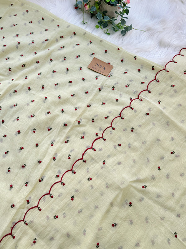 Mul Chanderi Embroidered Unstitched Suit – Redefining Ethnic Elegance