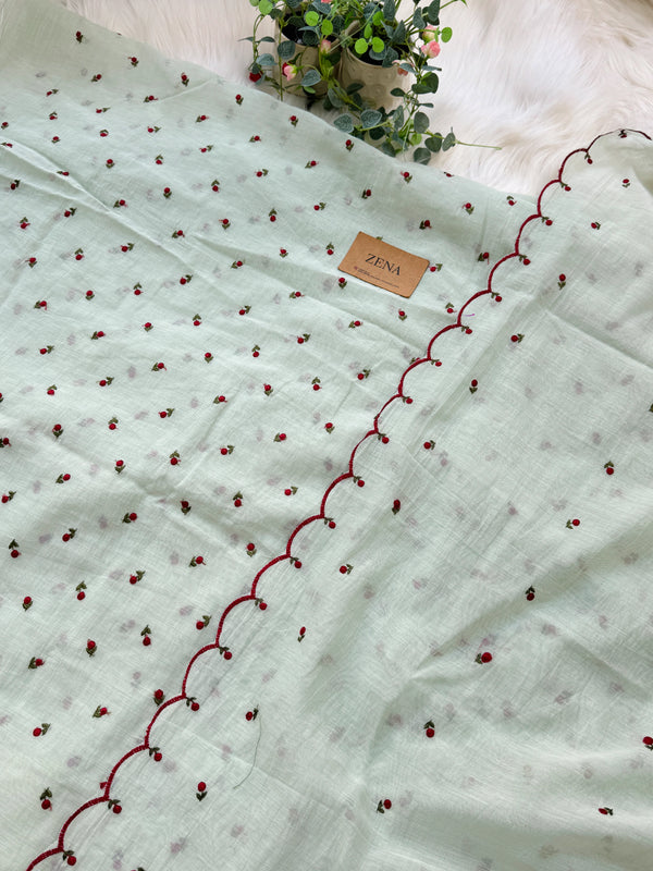 Mul Chanderi Embroidered Unstitched Suit – Redefining Ethnic Elegance
