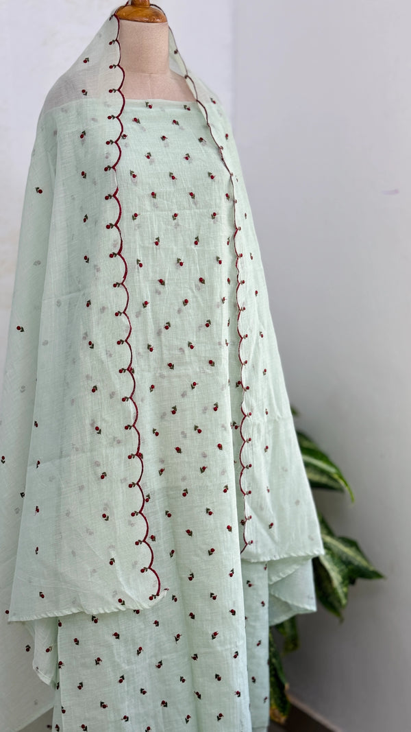 Mul Chanderi Embroidered Unstitched Suit – Redefining Ethnic Elegance