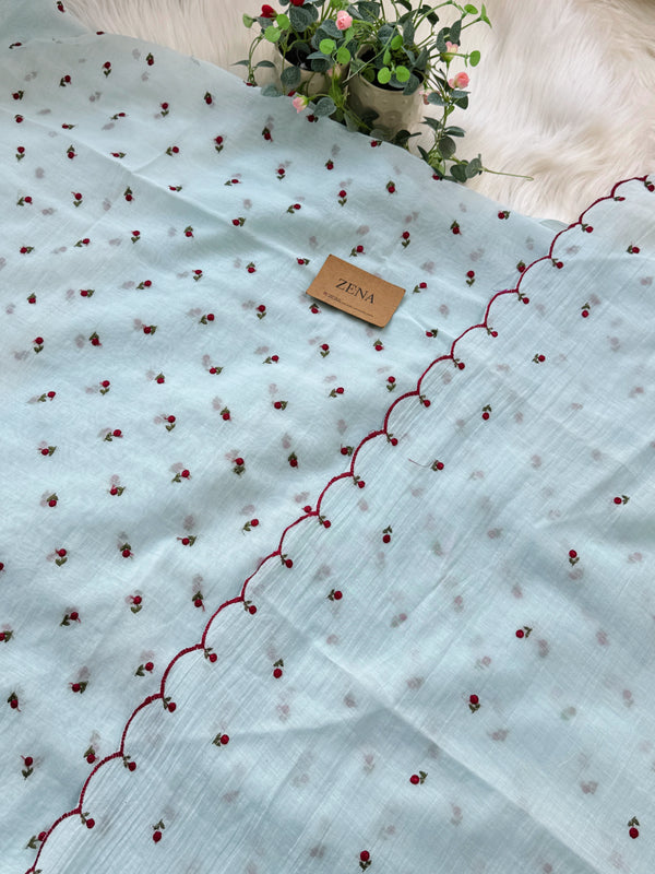 Mul Chanderi Embroidered Unstitched Suit – Redefining Ethnic Elegance