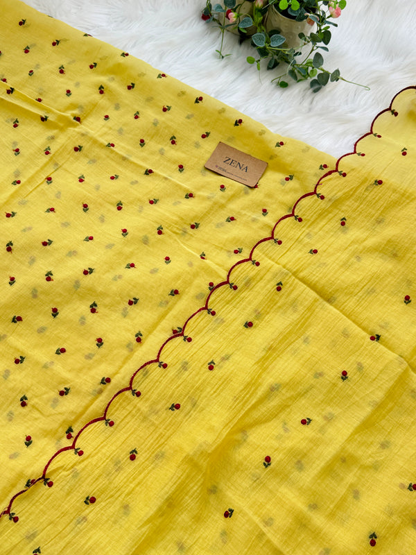 Mul Chanderi Embroidered Unstitched Suit – Redefining Ethnic Elegance