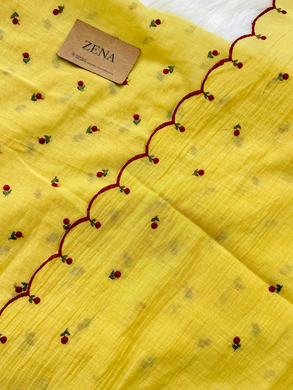 Mul Chanderi Embroidered Unstitched Suit – Redefining Ethnic Elegance