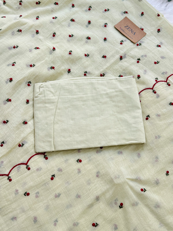 Mul Chanderi Embroidered Unstitched Suit – Redefining Ethnic Elegance