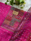 Unstitched Organza Digital Printed Suit with Mirror Work – Lightweight Festive