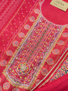 Unstitched Pure Muslin Digital Print Suit with Aari & Jarkan Diamond Work – Luxe Ethnic Fabric Set