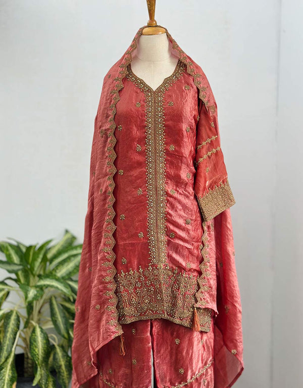 Ready-to-Wear Shimmer Silk Kurti Set – Effortless Glamour & Luxe Appeal ✨