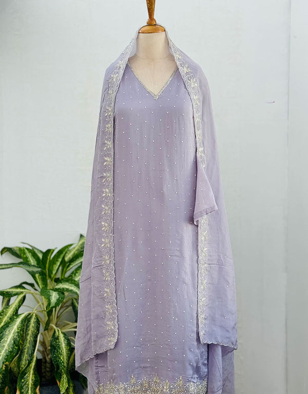 Pure Organza Handwork Party Wear Suit✨