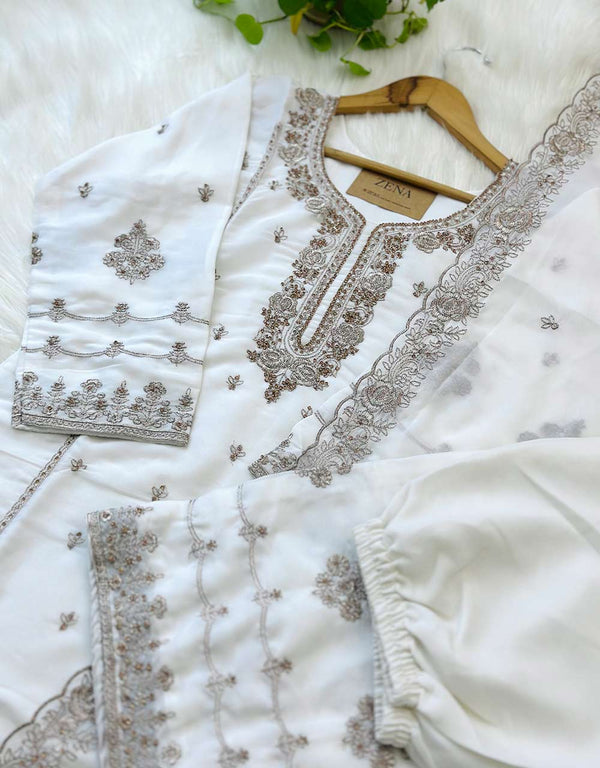 Shimmer Silk Ready-to-Wear Hand Work Kurti Set – Luxe Elegance & Timeless Charm ✨