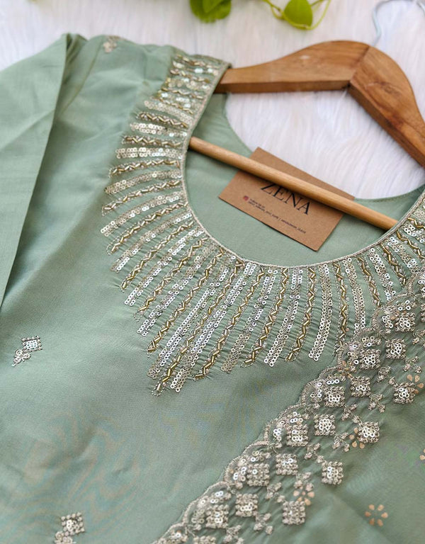 Tissue Silk Ready-to-Wear Handwork Kurti Set – Luxurious Elegance with Exquisite Craftsmanship ✨