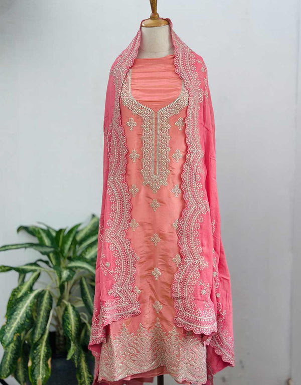 Unstitched Chinnon Party Wear Kurti Set – Luxe & Custom Elegance ✨