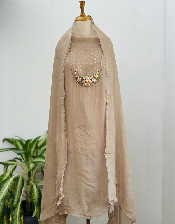 Unstitched Organza Handwork Suit – Timeless Elegance & Custom Fit ✨